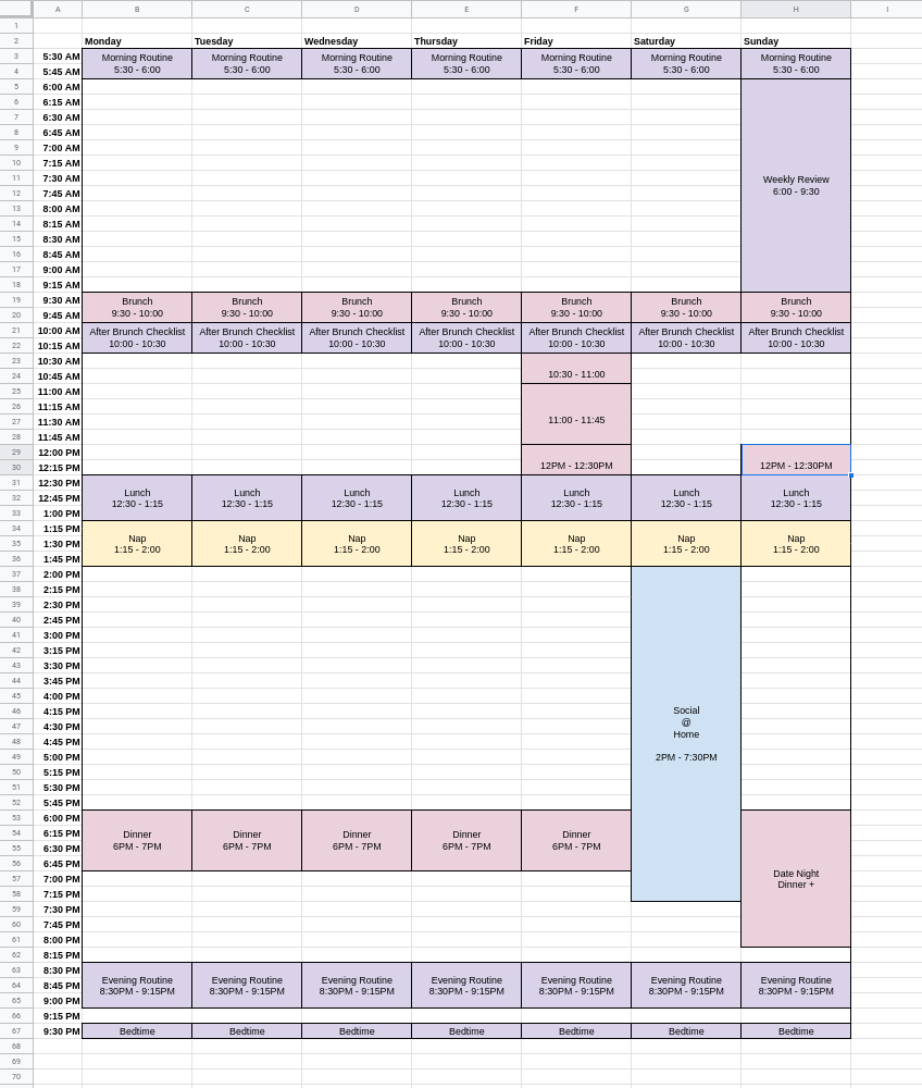 Schedule With Routines