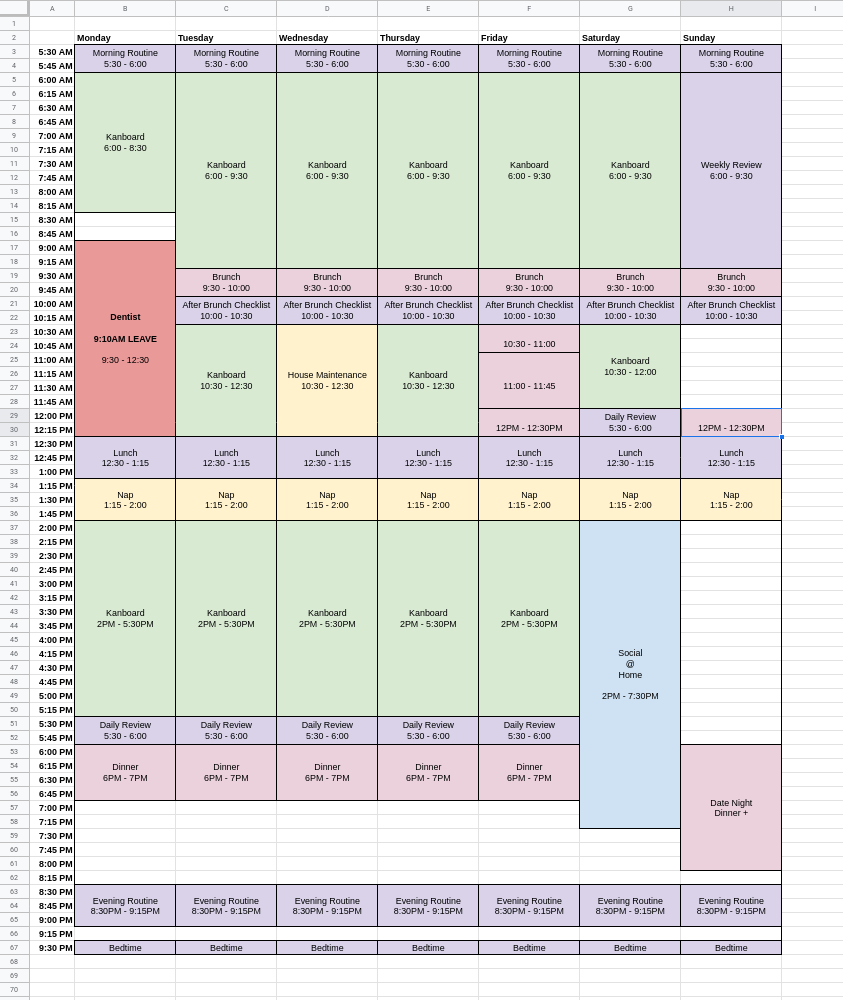 Schedule - April 12